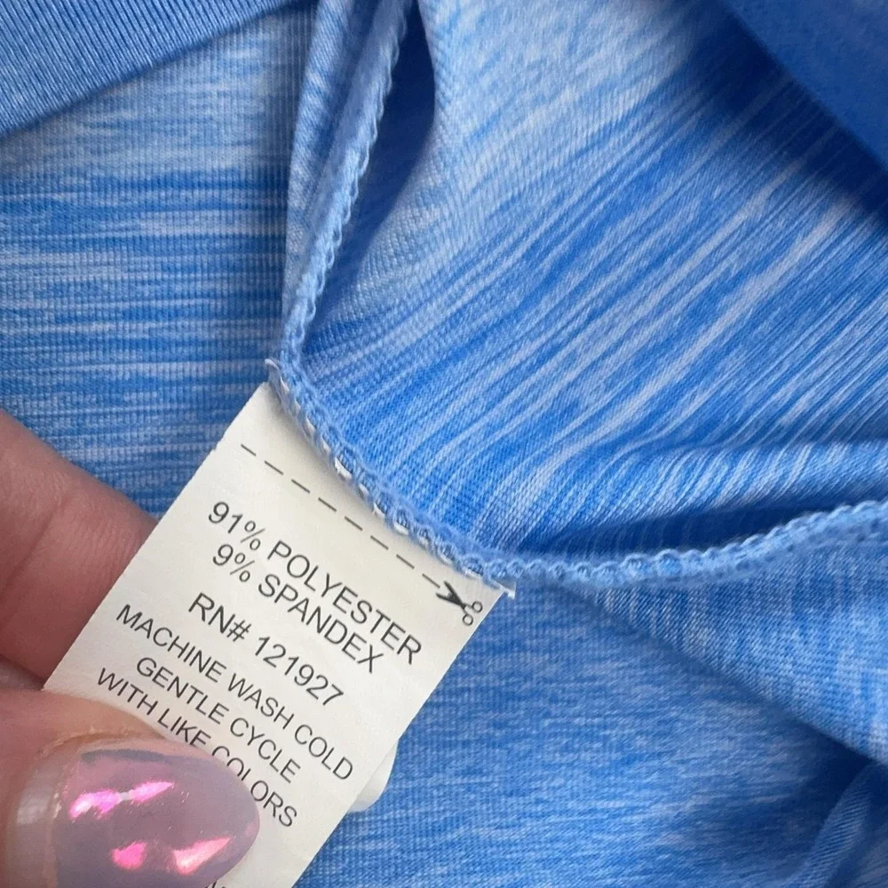 Johnnie-O Polo Shirt Mens XL Blue Striped Polyester Spandex Jersey Casual